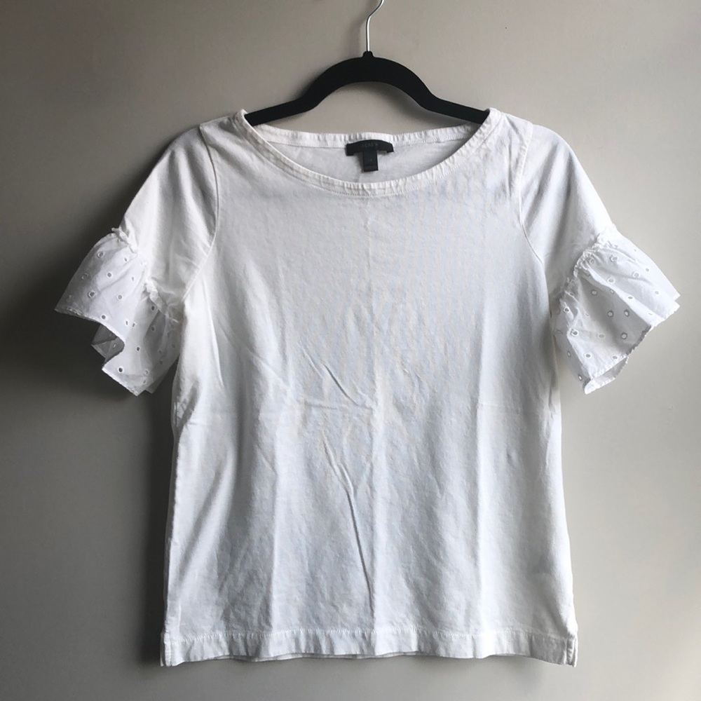 J. Crew 3/4 sleeved cotton shirt w/ eyelet sleeves